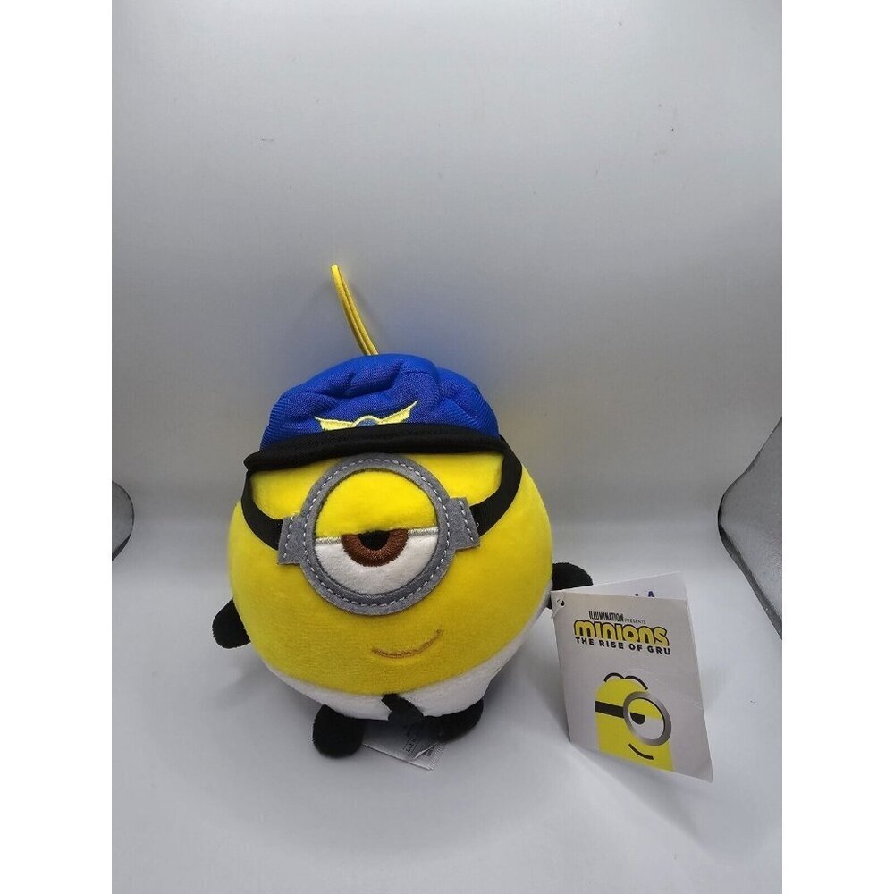 Minions The Rise of Gru Round Hoop Hanger Stuffed Toy Plush Stuart the Pilot 5”